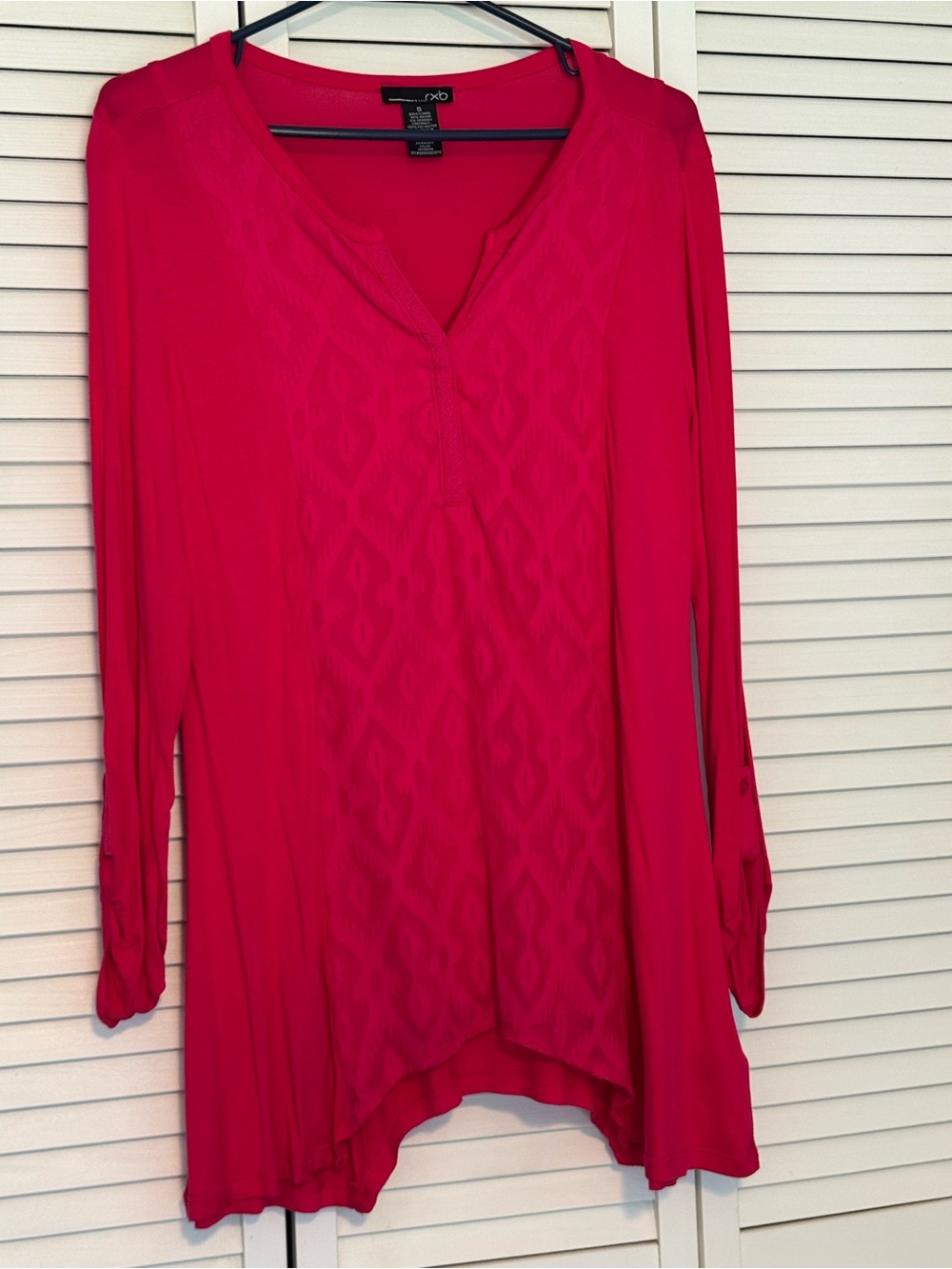 RXB Hot Pink Long Sleeve Tunic Top